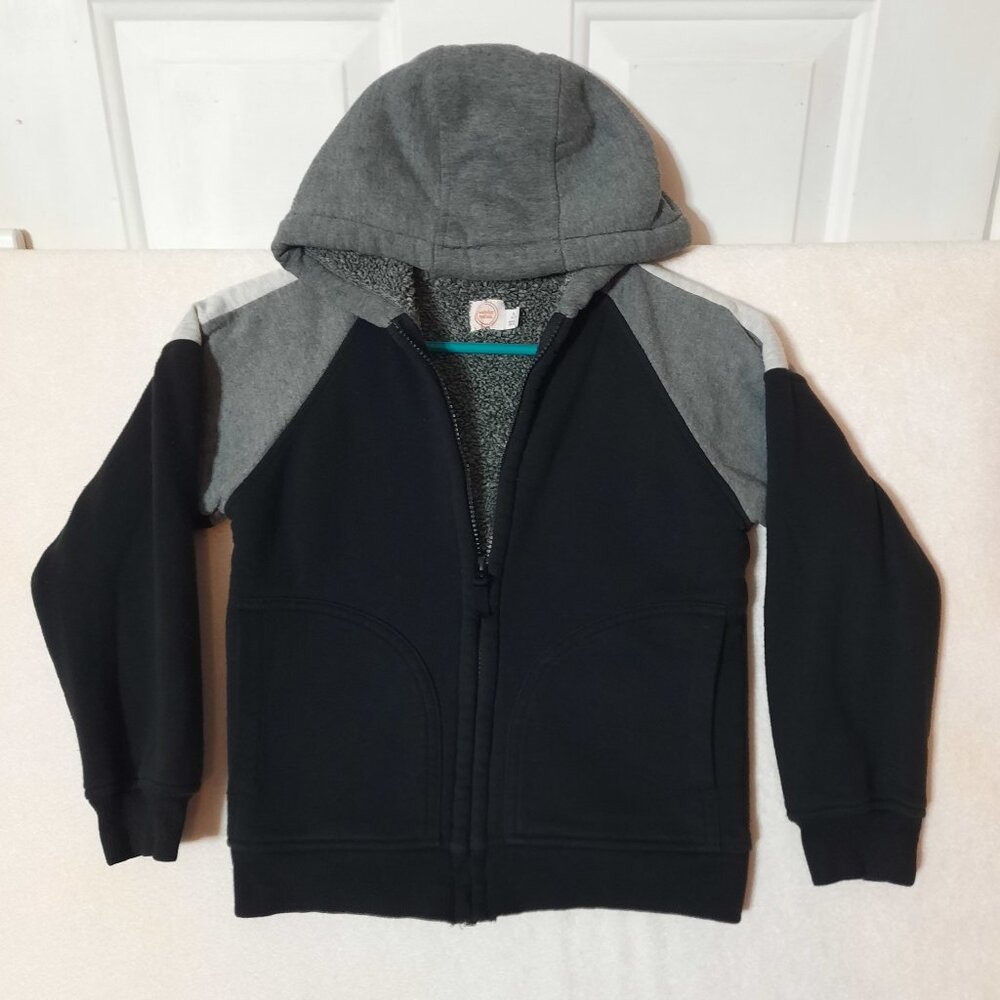 Plush Sherpa Fleece Lined Color Block Hoodie Warm Layers Wonder Nation, Boys 6-7